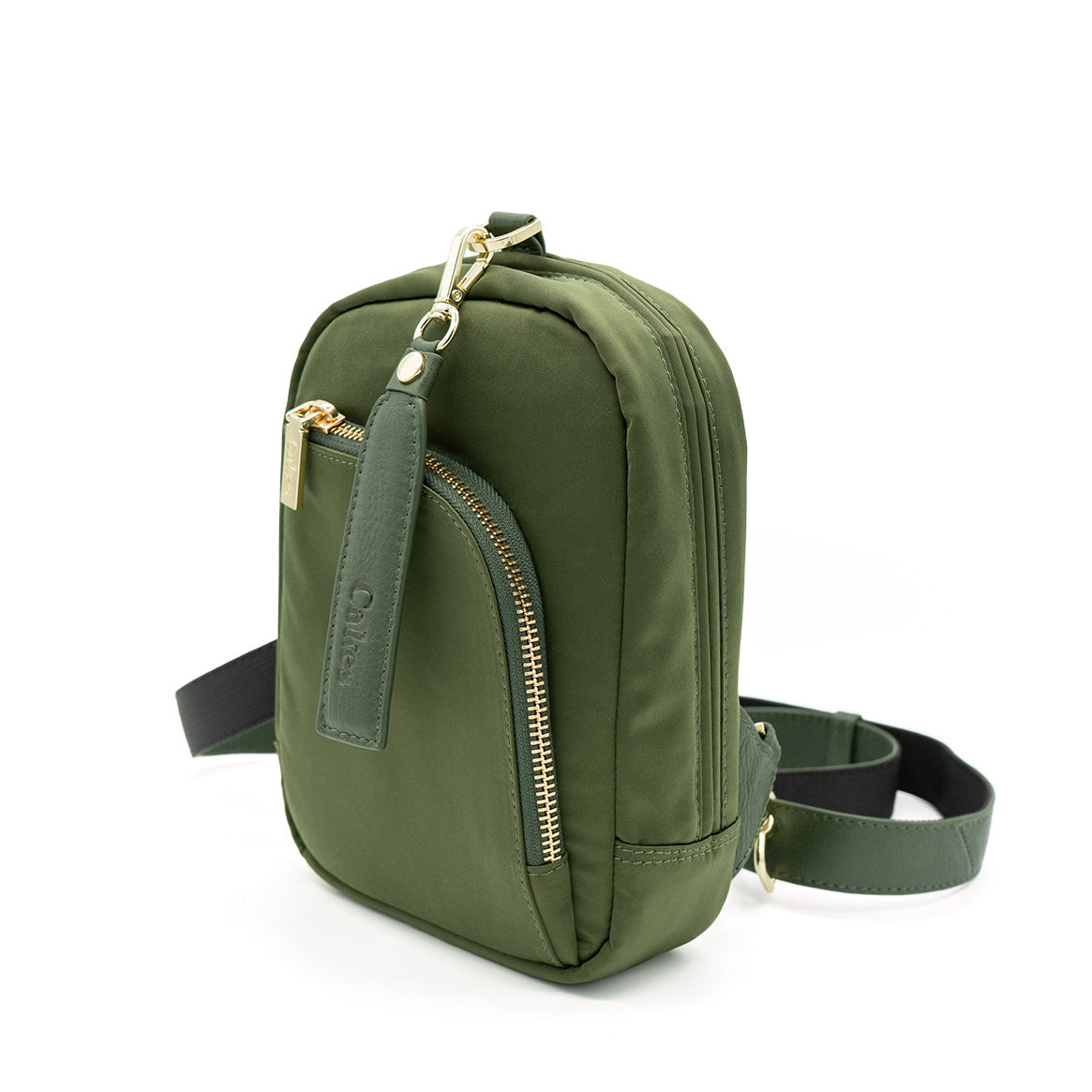 Millie Athletic Compact-M Nylon CCW Bag Olive Green Gold Hardware