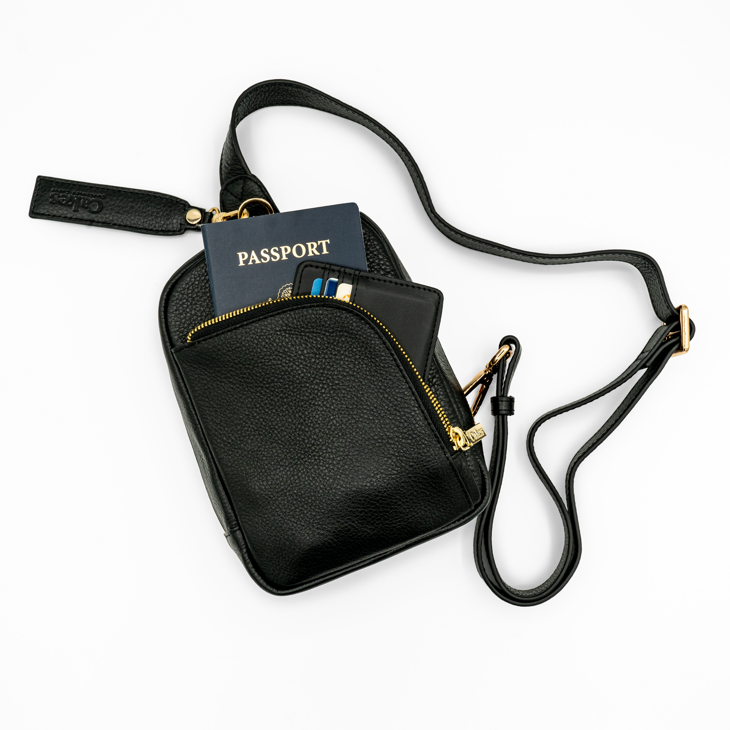 Madeline- Cross Body CCW Purse in Black Licorice - Gold Hardware