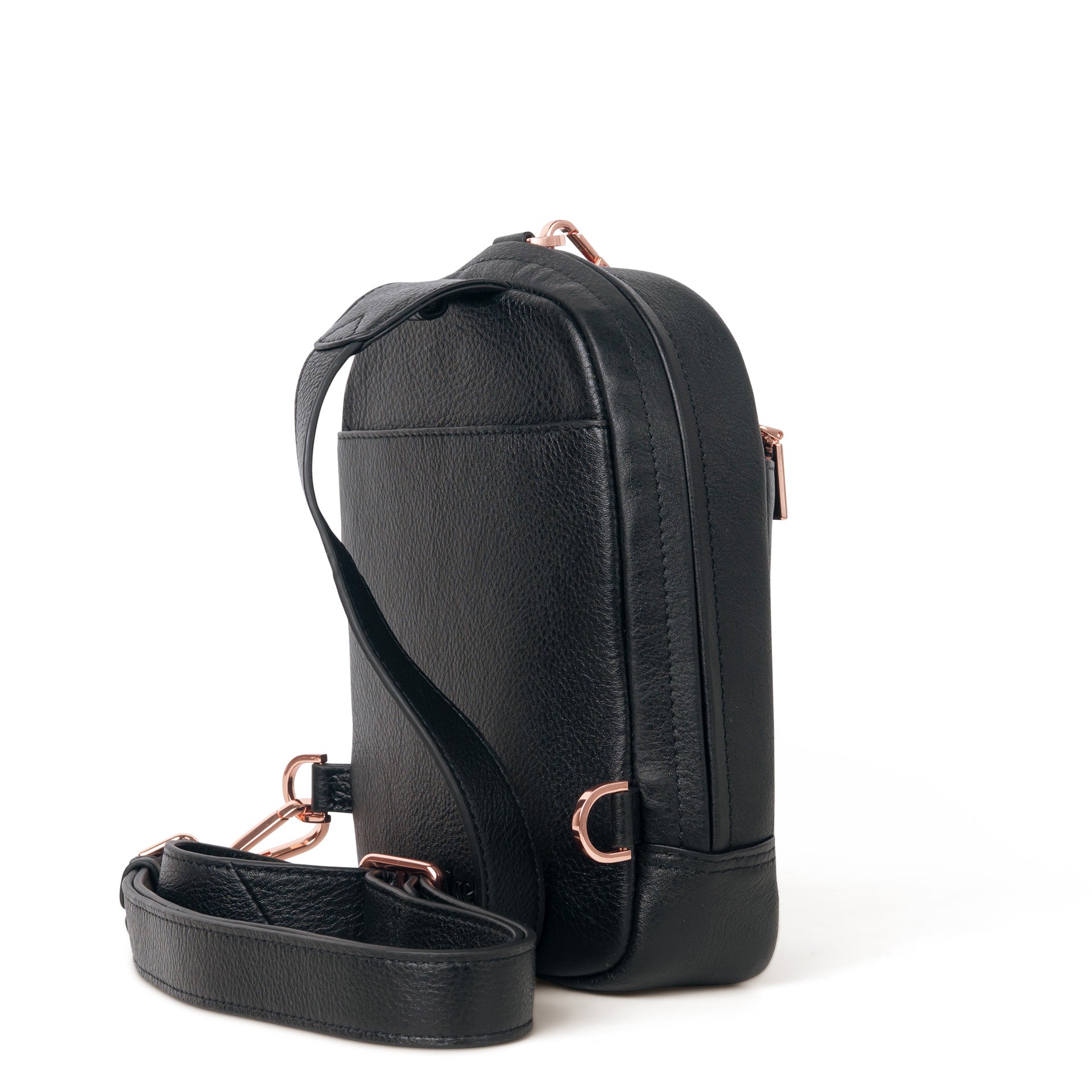 Madeline Compact-M Leather CCW Bag Black-Out Gunmetal Hardware