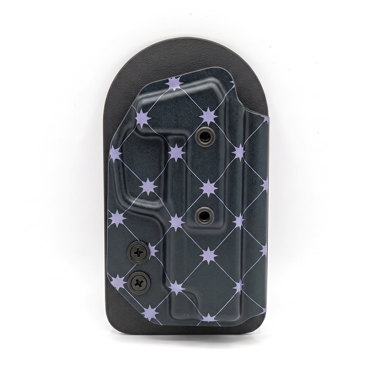 CAKES CONCEALED TARO PREMIUM HOLSTER ON A BLACK VELCRO BACKER.