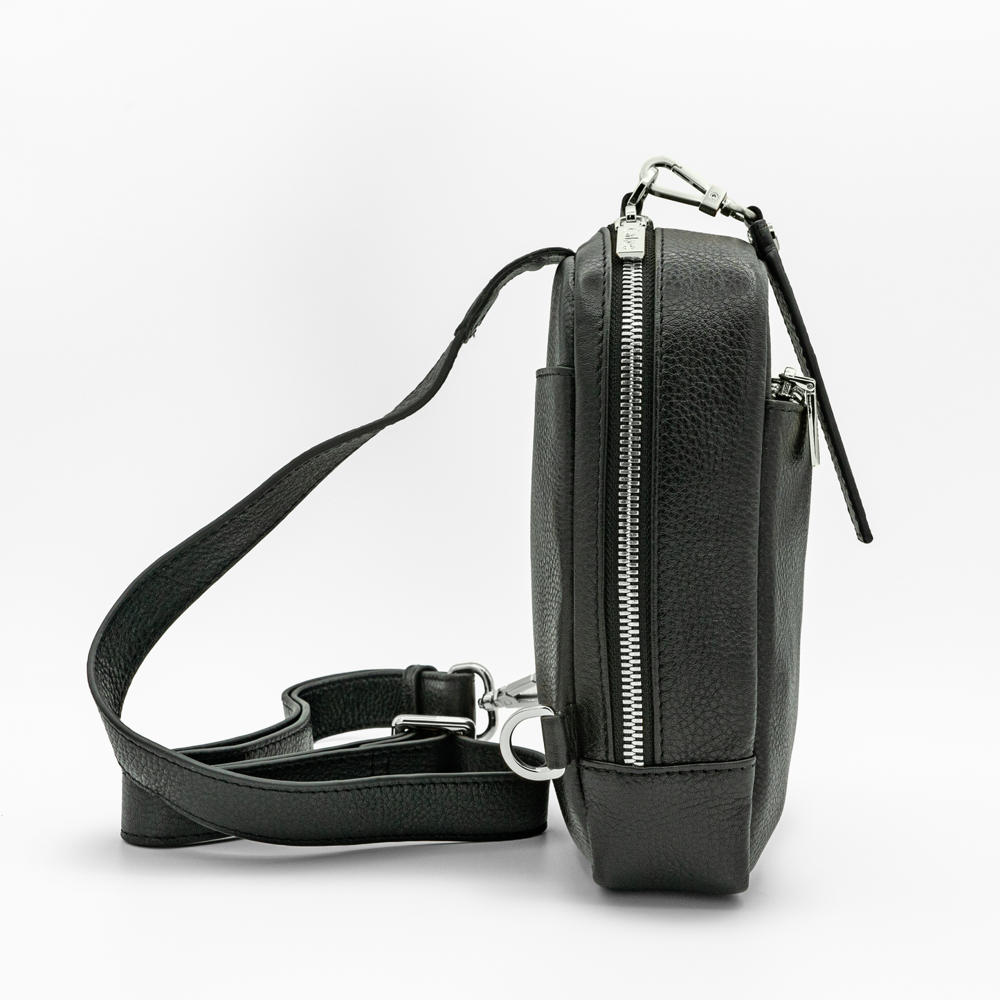 Madeline- Cross Body CCW Purse in Black Liquorice with Silver Hardware