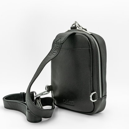 Madeline- Cross Body CCW Purse in Black Liquorice with Silver Hardware