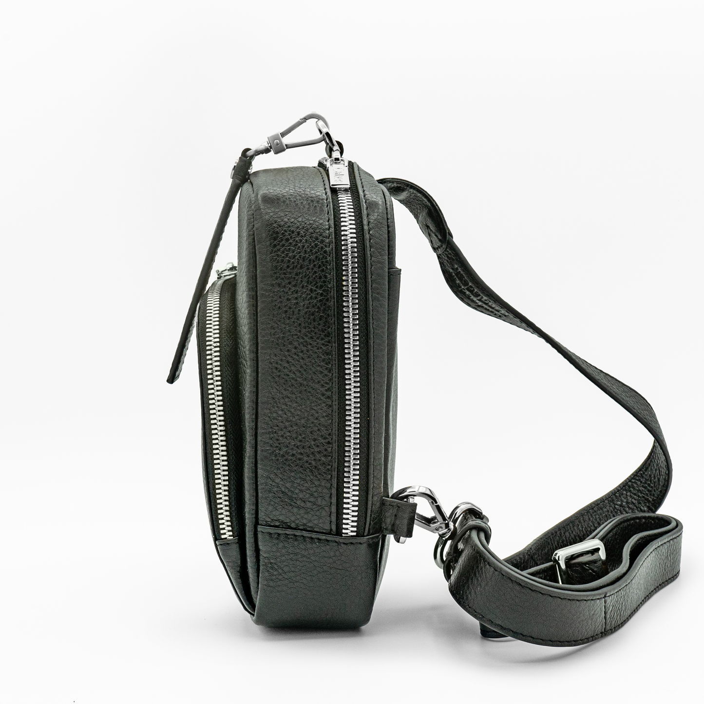 Madeline- Cross Body CCW Purse in Black Liquorice with Silver Hardware