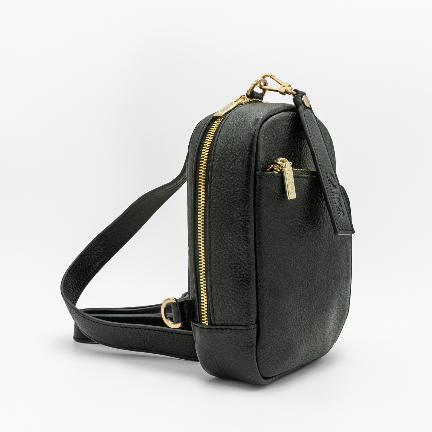 Madeline- Cross Body CCW Purse in Black Licorice - Gold Hardware