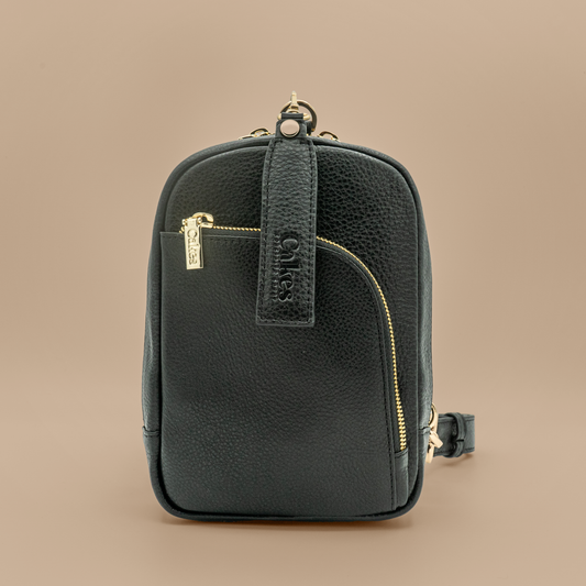 Madeline Subcompact Cross Body CCW Purse in Black  - Gold Hardware