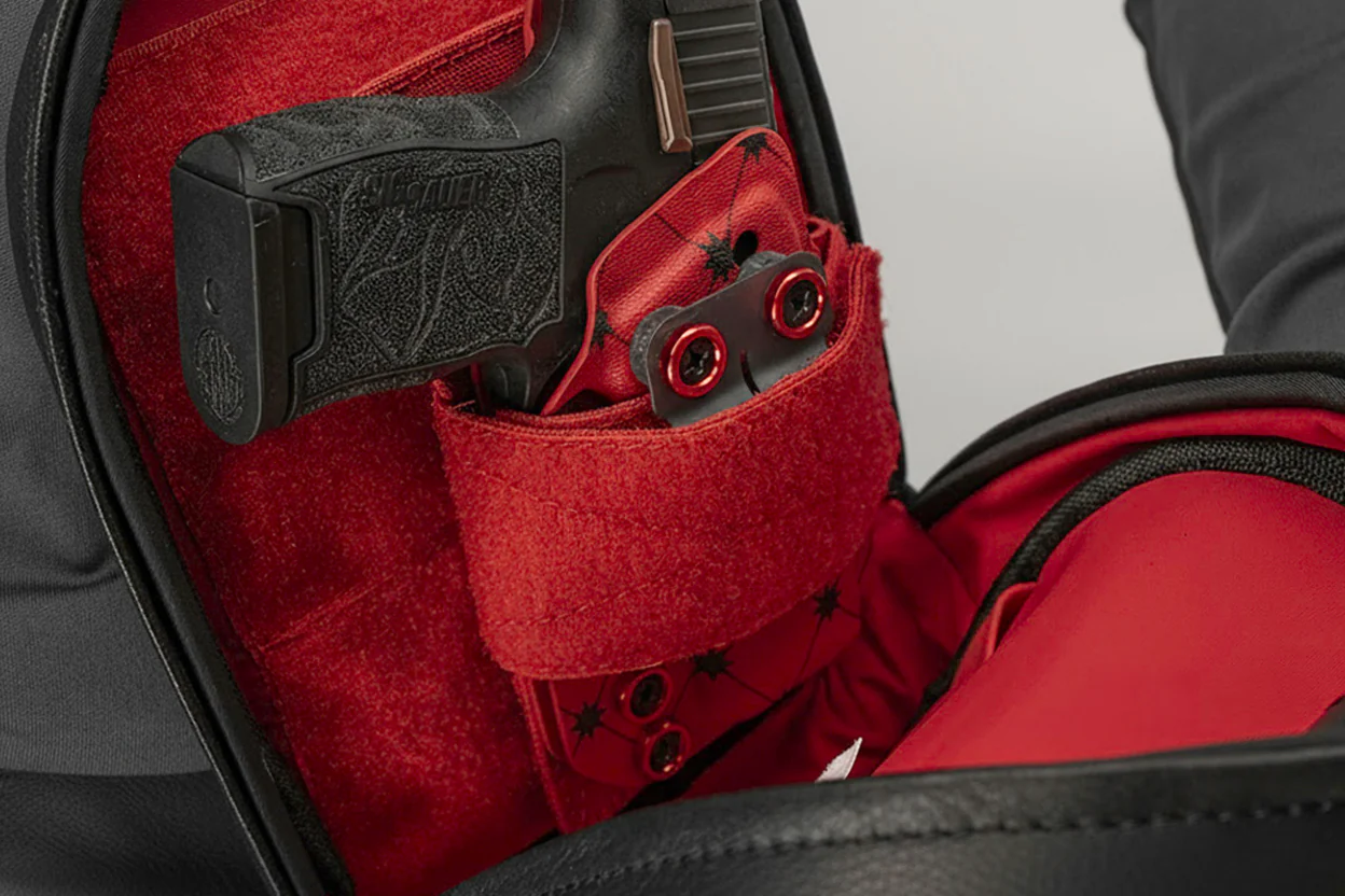 red holster for a purse